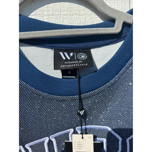 NWT The Wild Collective x Anthropologie Chicago Cubs Short Sleeve Jersey Tee, S - Picture 6 of 9